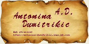 Antonina Dumitrikić vizit kartica